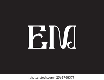 EM latter ligature typography logo design template
