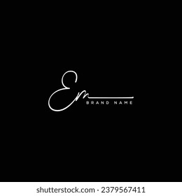 EM letter beauty handwriting vector logo.
