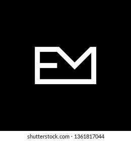 EM letter creative simple minimal logo mark. EM or ME letter business or finance brand company logo concept template.