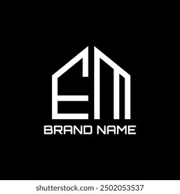 EM letter house logo design