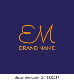 EM  letter initial logo design vector