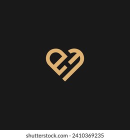 EM letter linked logo vector template, EM Heart Logo design vector,
