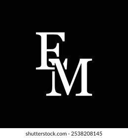 EM letter logo concept isolated on white background. ME Logo