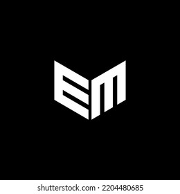 Em Letter Logo Design Black Background Stock Vector (Royalty Free ...