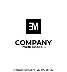 EM Letter Logo Design Black anda White