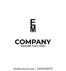 EM Letter Logo Design Black anda White