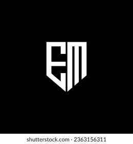 EM letter logo design with black background in illustrator. Vector logo, calligraphy designs for logo, Poster, Invitation, etc.