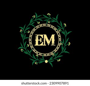 EM letter logo design with a circle shape. EM circle and cube shape logo design. EM monogram, business, real estate logo. EM Logo design with unique and simple design.