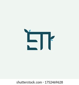 EM Letter Logo Design in dark blue Texture Colors. Creative Modern Letters Vector Icon Logo Illustration.