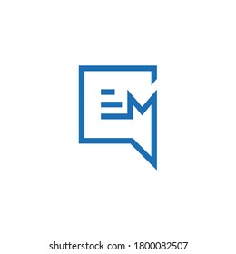 EM letter logo design element. Graphic alphabet symbol for corporate business identity.