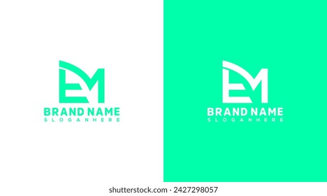 EM Letter Logo Design, EM icon Brand identity Design Monogram Logo ME