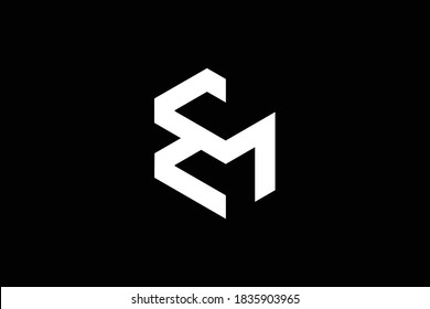 EM-Brief-Logo-Design auf luxuriösem Hintergrund. ME Monogram Initials Buchstaben Logo Konzept. ME Icon Design. EM elegantes und professionelles Buchstabensymbol-Design auf schwarzem Hintergrund. M E ME