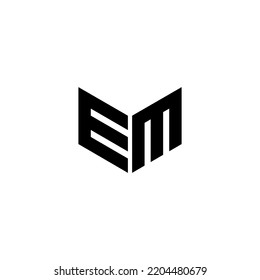 EM Brief Logo Design mit weißem Hintergrund in Illustrator. Vektorlogo, kalligraphische Designs für Logo, Poster, Einladung, etc.