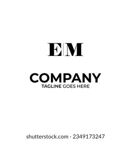 EM Letter Logo Design White and Black