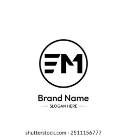 EM Letter Logo Design. White Background.