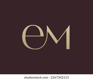 EM letter logo icon design. Classic style luxury initials monogram.