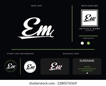 em, em letter logo, signature em luxury logo icon vector for finance or business