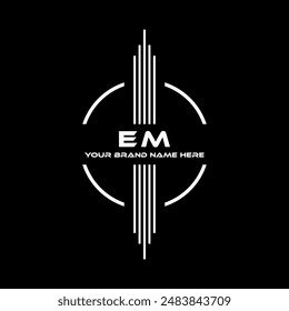 EM letter modern logo design on black color background
