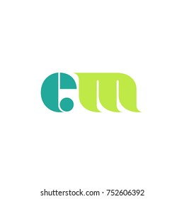 EM lettering Logo vector isolated on white background