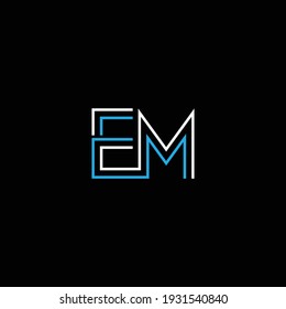 EM ‍abstract letters. Outstanding professional business awesome artistic branding company different colors illustration logo