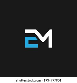 EM ‍abstract letters. Outstanding professional business awesome artistic branding company different colors illustration logo