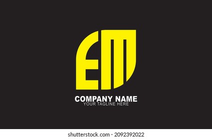 Em logo, abstract monogram letter logo design 