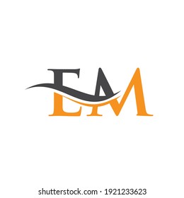EM Logo Design for business and company identity. Creative EM letter with luxury concept