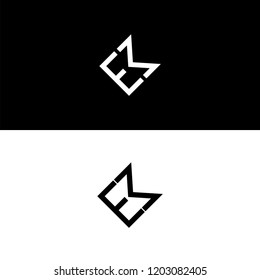 EM logo design, Creative letter, business company vector icon