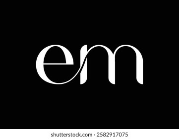 EM logo design handwriting signature style vector template