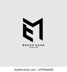 EM Logo design, Modern vector design,  Alphabet logos