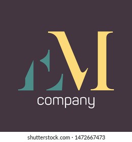 EM logo design. monogram. Company. Letters E and M.