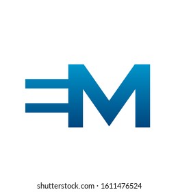 EM logo design simple modern template