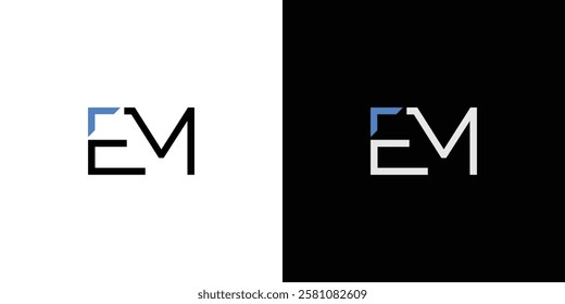 EM logo design is sophisticated and modern with black and gold accents