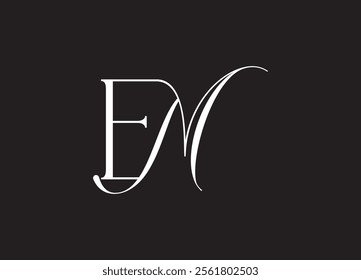 EM logo Design Template Vector Graphic Branding Element.
