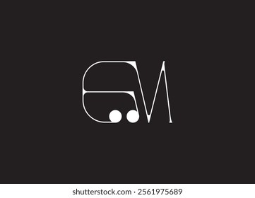 EM logo Design Template Vector Graphic Branding Element.
