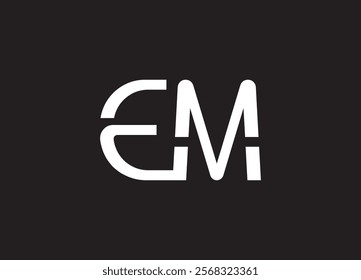 EM Logo Design Template Vector Graphic Branding Element.
