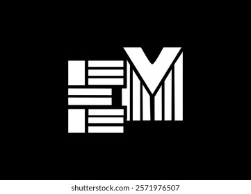 EM Logo Design Template Vector Graphic Branding Element.
