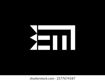 EM Logo Design Template Vector Graphic Branding Element.
