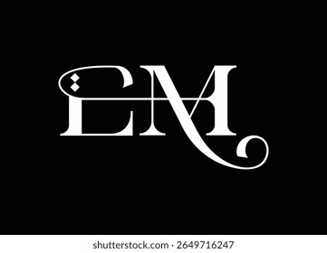 Elemento gráfico de marca de modelo de design de logotipo EM.