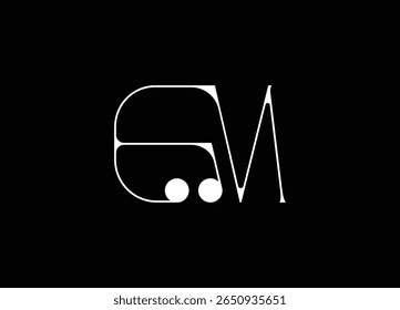Vetor de design de logotipo EM. Elegante Monograma Design de logotipo