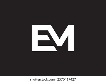 EM logo design vector initial design
