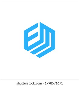 EM logo design vector sign 