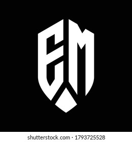 em logo monogram with emblem shield style design template