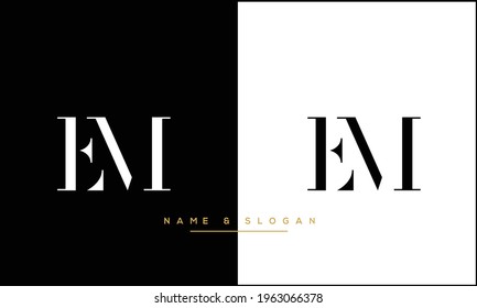 EM ,ME Abstract Letters Logo Monogram