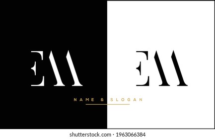 EM ,ME Abstract Letters Logo Monogram