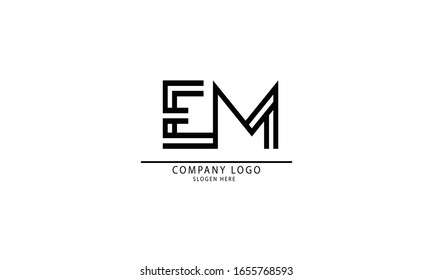 EM ME abstrakte Vektorillustration Logo-Monogramm-Vorlage