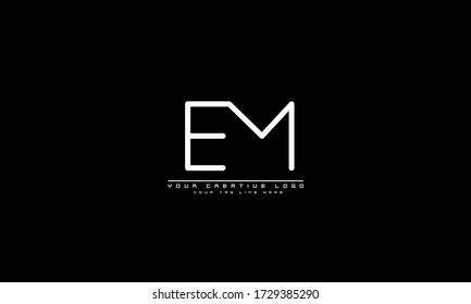 EM ME abstract vector logo monogram template