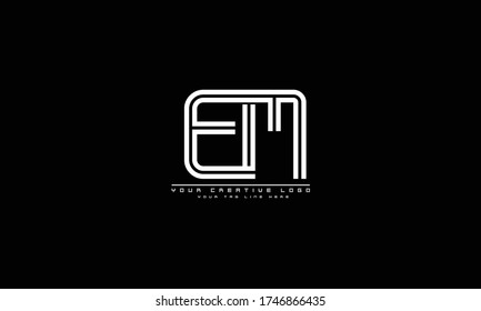 EM ME abstract vector logo monogram template