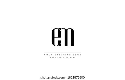 em me abstract vector logo monogram template