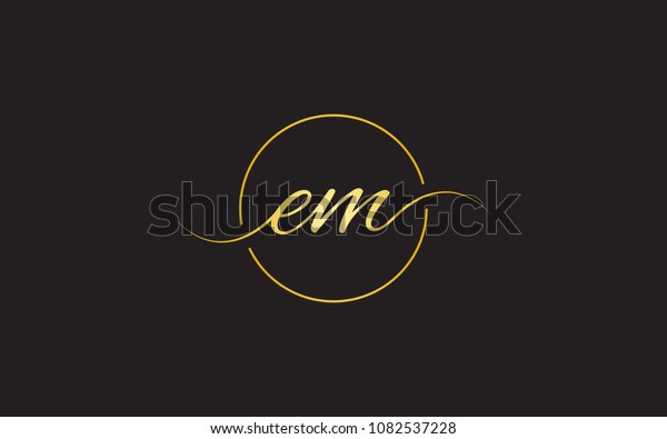 Em Me Circular Cursive Letter Initial Abstract Stock Image